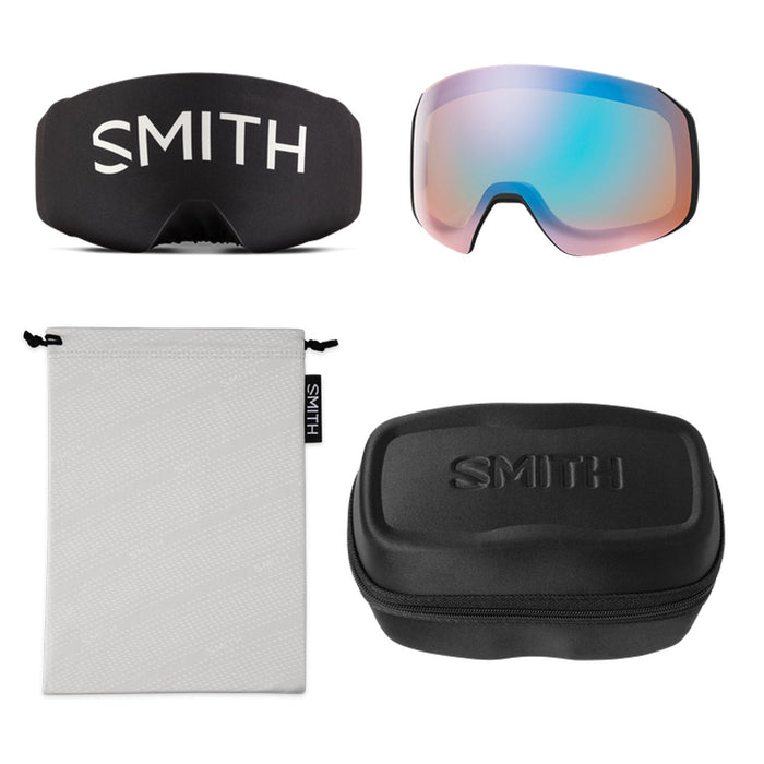 Smith 4D Mag S Low Bridge Fit Goggles Black/ChromaPop Photochromic Rose Flash + ChromaPop Storm Blue Sensor Mirror - Comor
