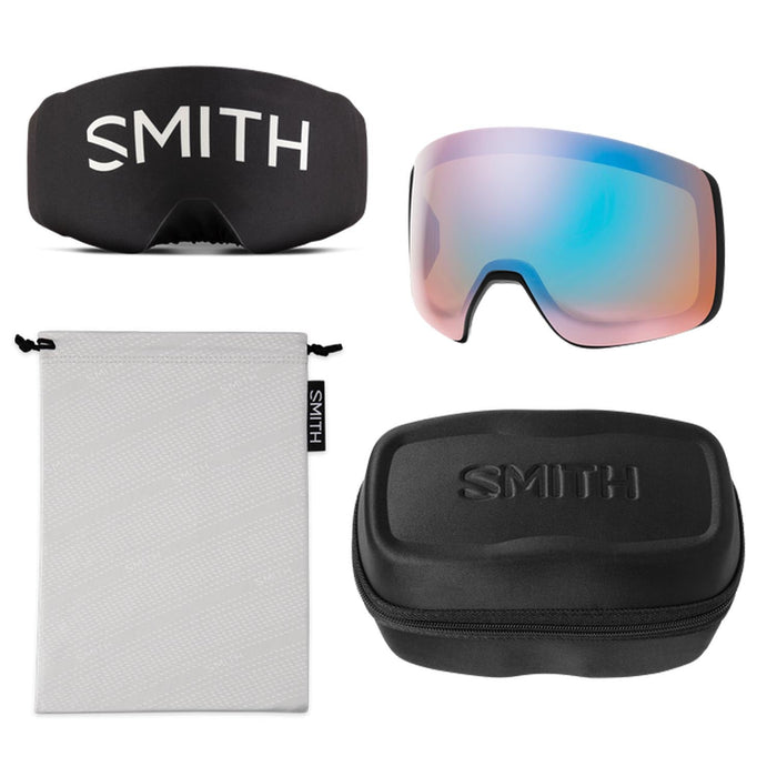 Smith 4D Mag XL Low Bridge Fit Goggles Black/ChromaPop Sun Blue Mirror + Chromapop Storm Blue Sensor Mirror - Comor