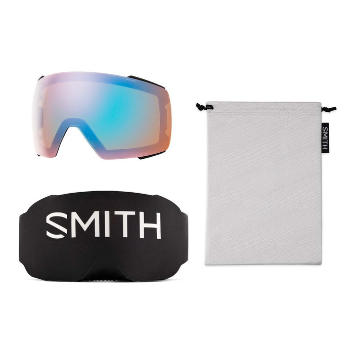 Smith I/O Mag Low Bridge Fit Goggles Black/ChromaPop Everyday Green Mirror + Chromapop Storm Blue Sensor Mirror - Comor