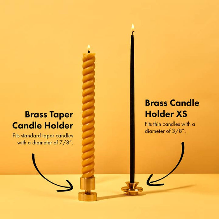 Solid Brass Thin Taper Candle Holder