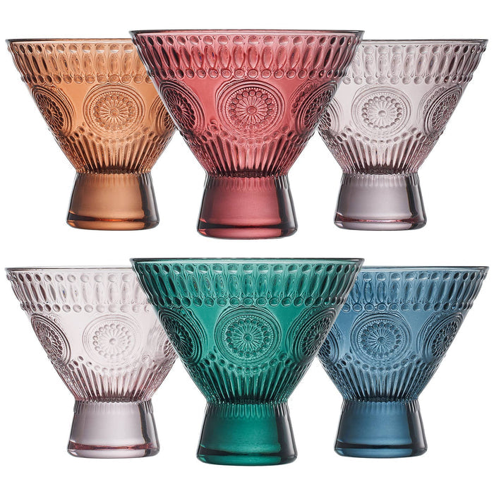 Stemless Martini Cocktail Glasses - Set 0f 6
