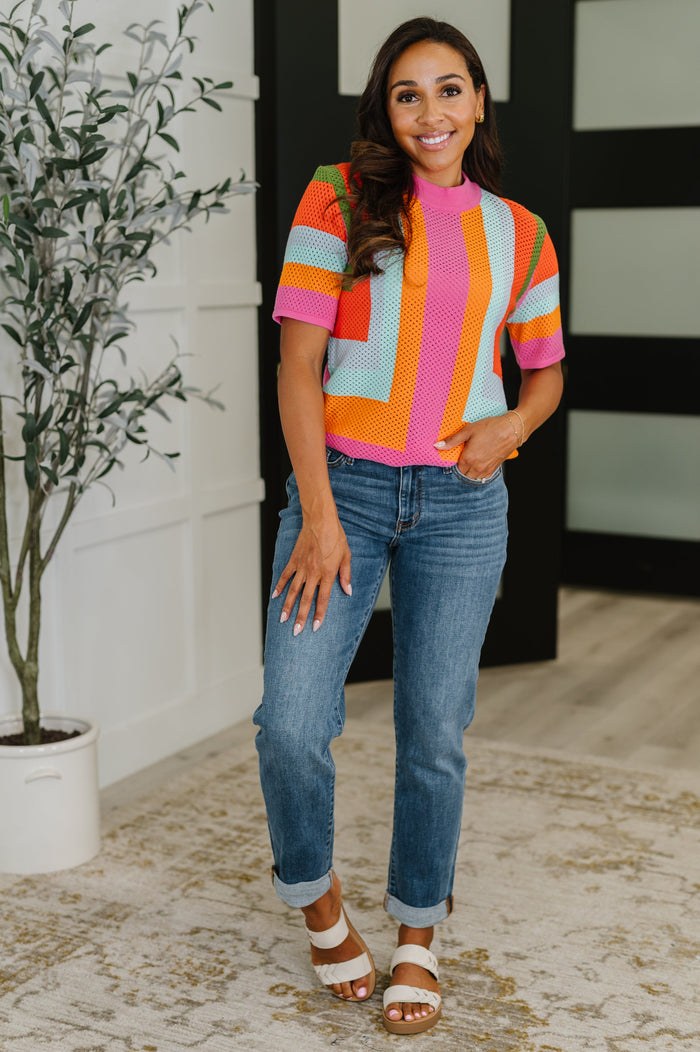 Sunset Stitch Knit Top