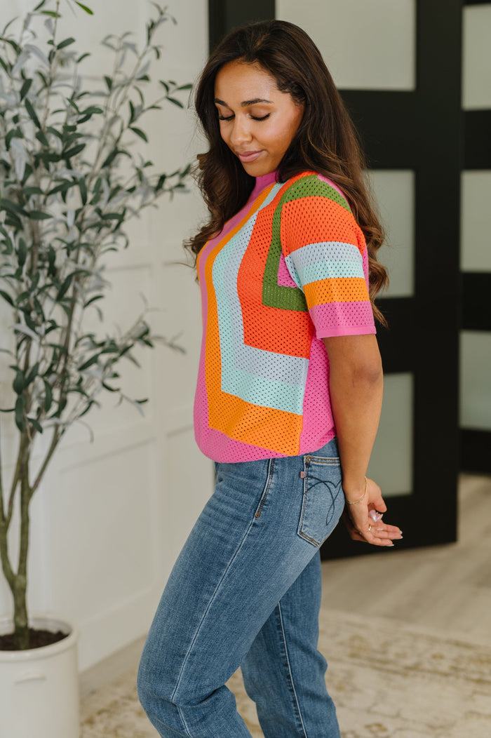 Sunset Stitch Knit Top