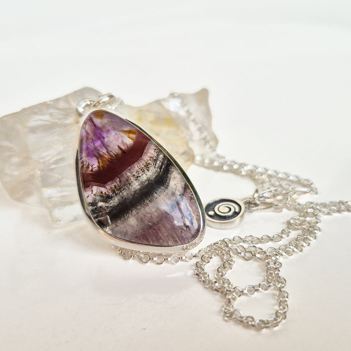 Super 7 Solid Silver 925 Necklace "Melody Stone"