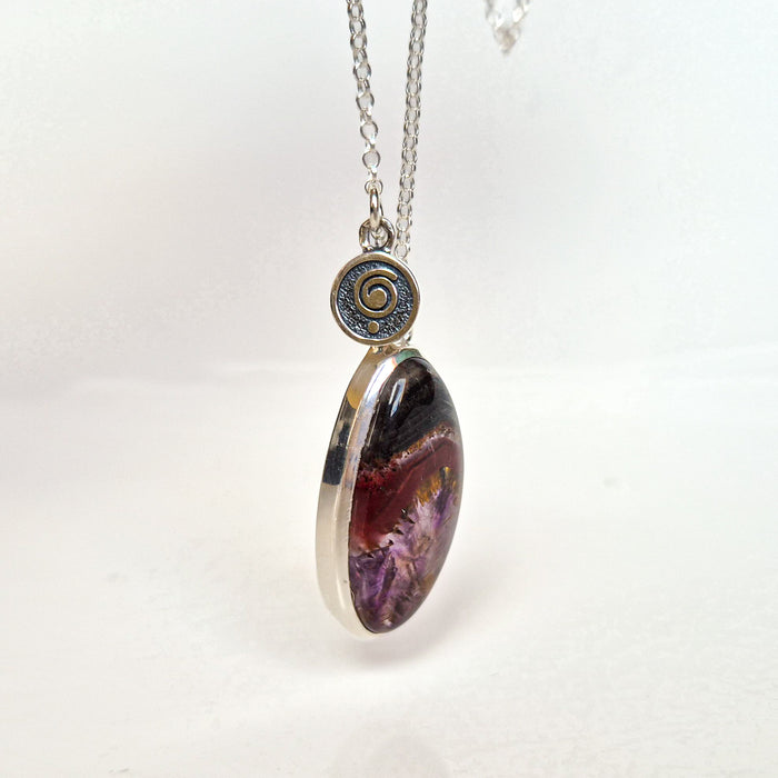 Super 7 Solid Silver 925 Necklace "Melody Stone"