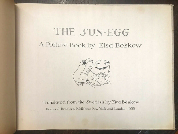 THE SUN-EGG - Elsa Beskow, RARE 1st Ed 1933 ILLUSTRATED CHILDREN'S FAIRIES ELVES