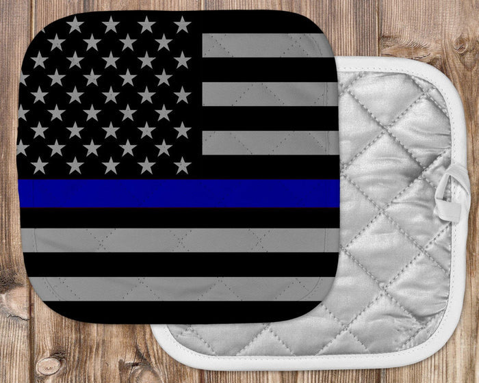 Thin Blue Line Flag Potholder - Schoppix Gifts