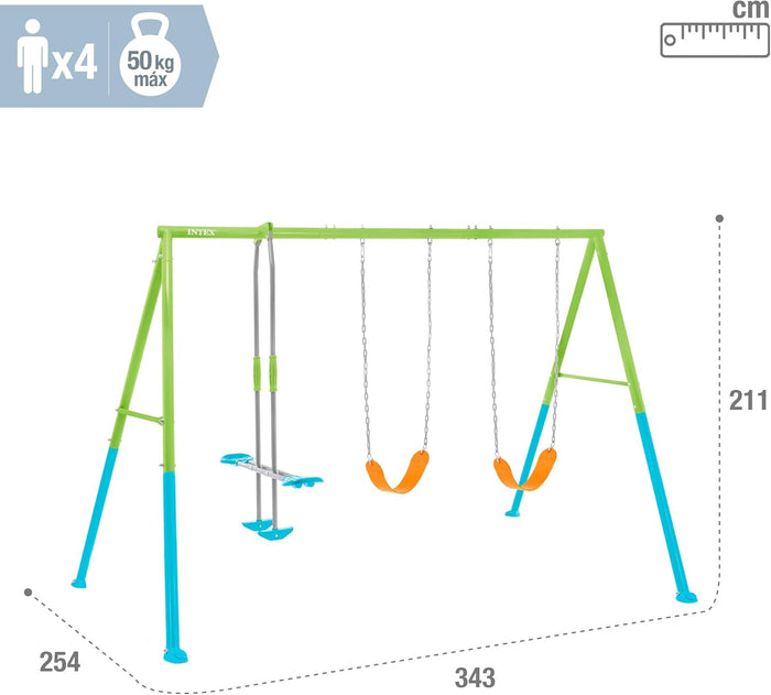 Three Feature Swing Set - Swing & Glider Outdoor Playground Three Feature Swing Set - Swing & Glider Three Feature Swing Set - Swing & Glider Intex