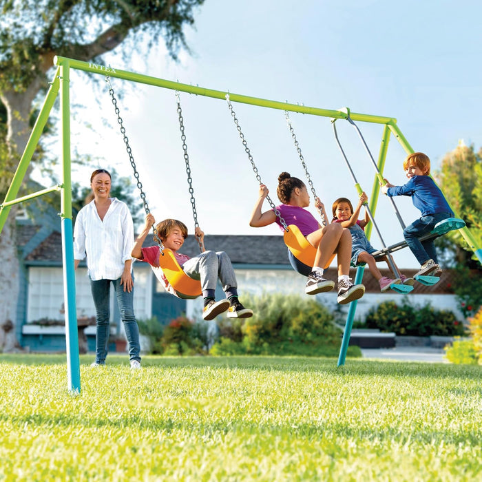 Three Feature Swing Set - Swing & Glider Outdoor Playground Three Feature Swing Set - Swing & Glider Three Feature Swing Set - Swing & Glider Intex