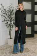 Travel City Scape Turtle Neck Tunic in Black
