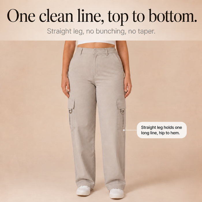 Waistline – High-Waisted Straight-Leg Cargo Pants