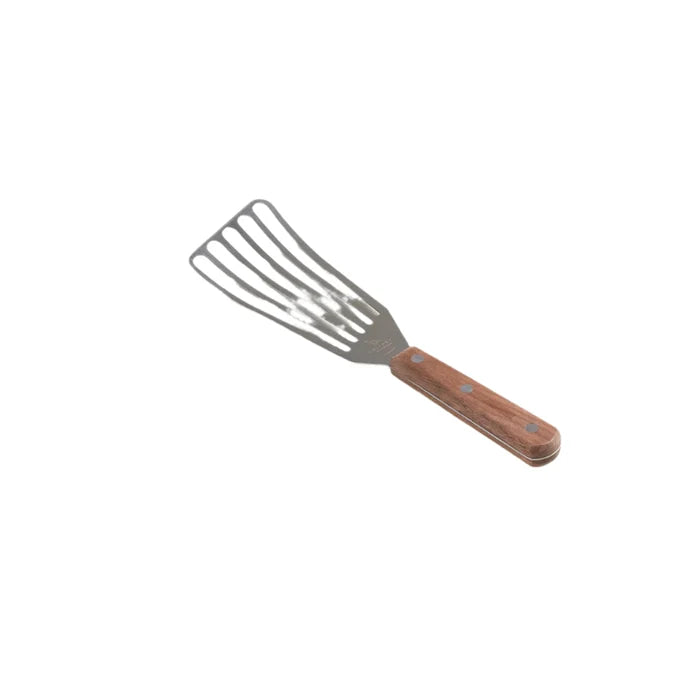 Smithey Ironware Walnut Handled Spatula from 1616 Cooking Utensils collection, with a wooden handle and stainless steel head.