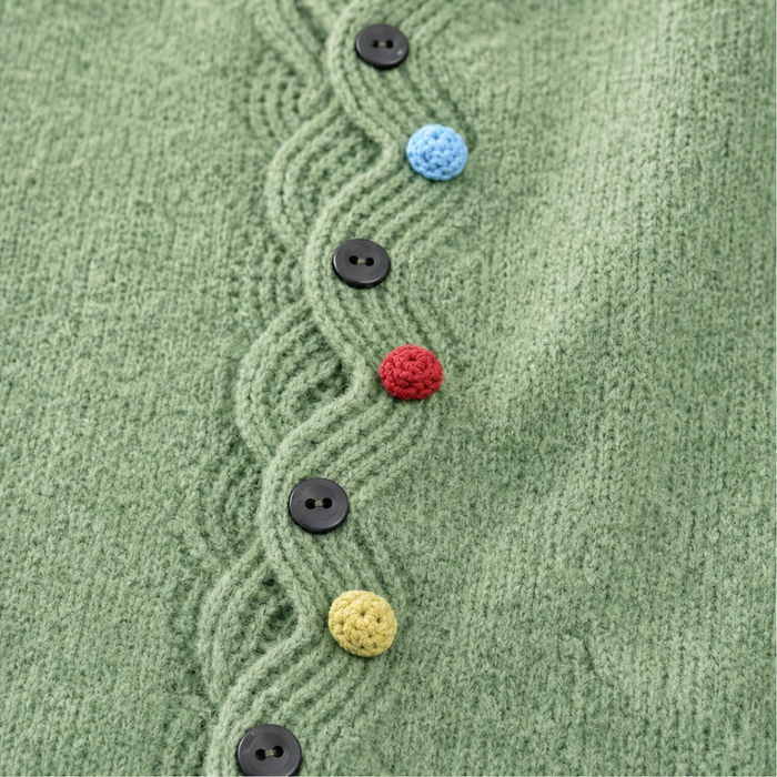 Wavelyn – Wavy Placket Lantern Sleeve Cardigan