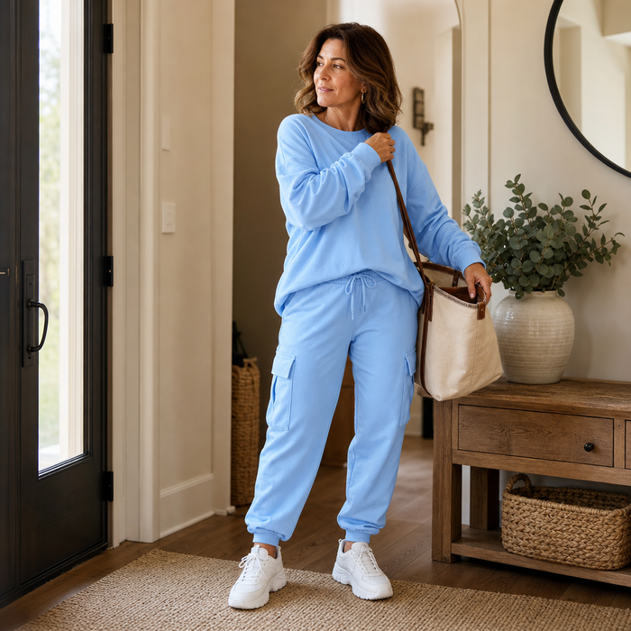Wearbella – Crew-Neck Top And Cargo Pant Set