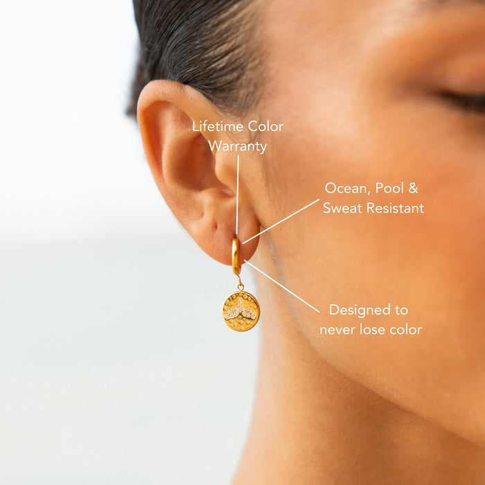 Whale Tail Gold Earrings