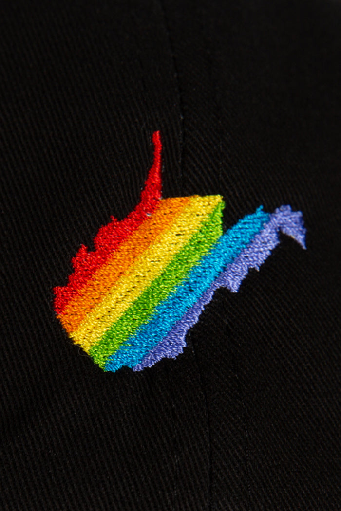 embroidered rainbow wv state hat kin ship goods
